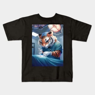 Beautiful Cute tiger surgeon Kids T-Shirt